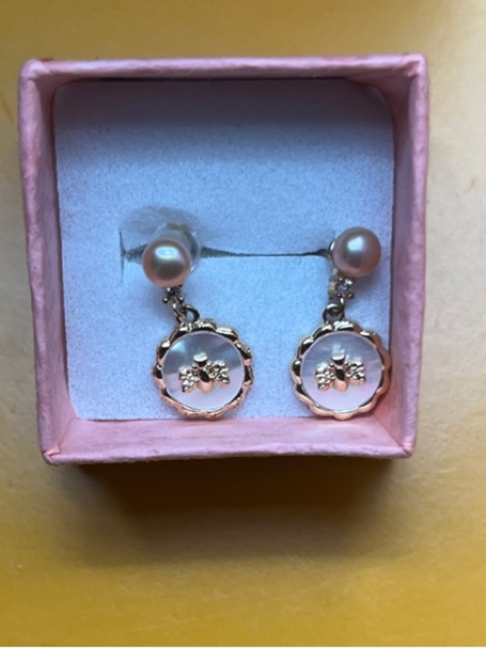 Pearl and Gold Circle Drop Earrings - Women's Jewelry